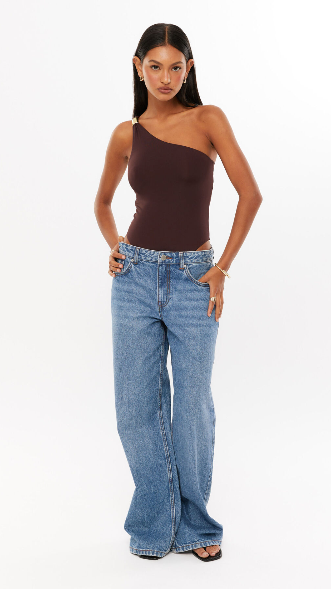 Espresso One-Shoulder Bodysuit