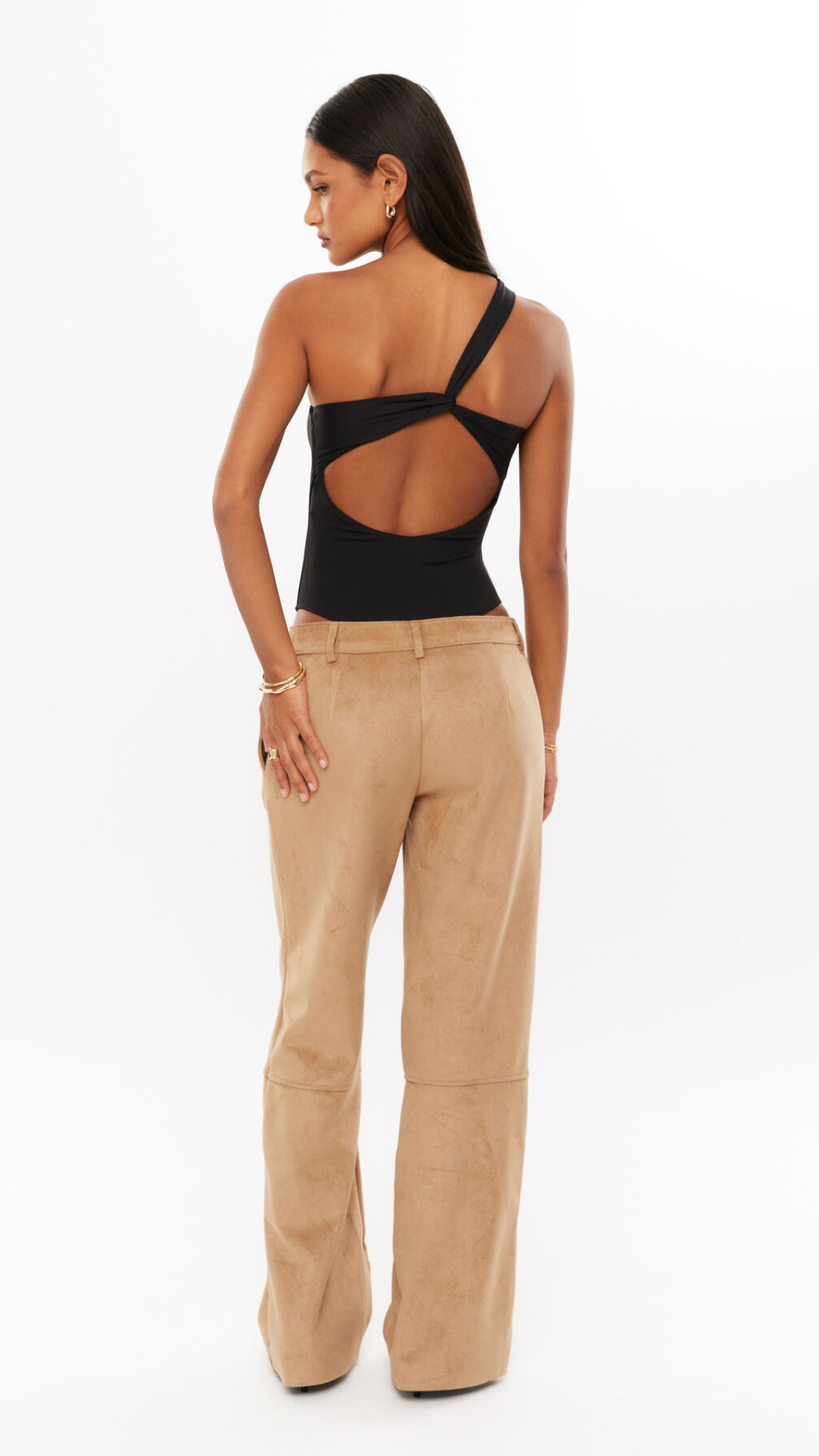 Black One-Shoulder Bodysuit
