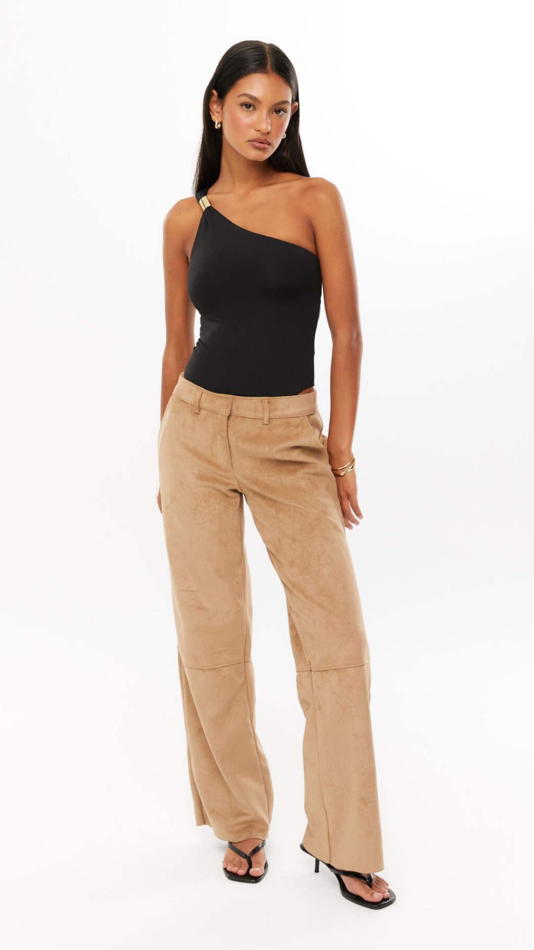 Black One-Shoulder Bodysuit