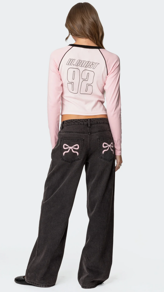 Black Ribbon Jeans
