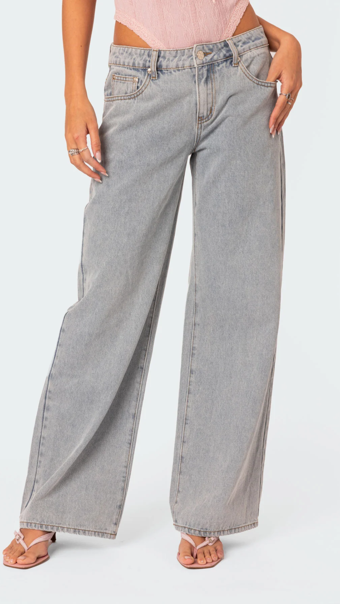 SkyBlue Ribbon Jeans