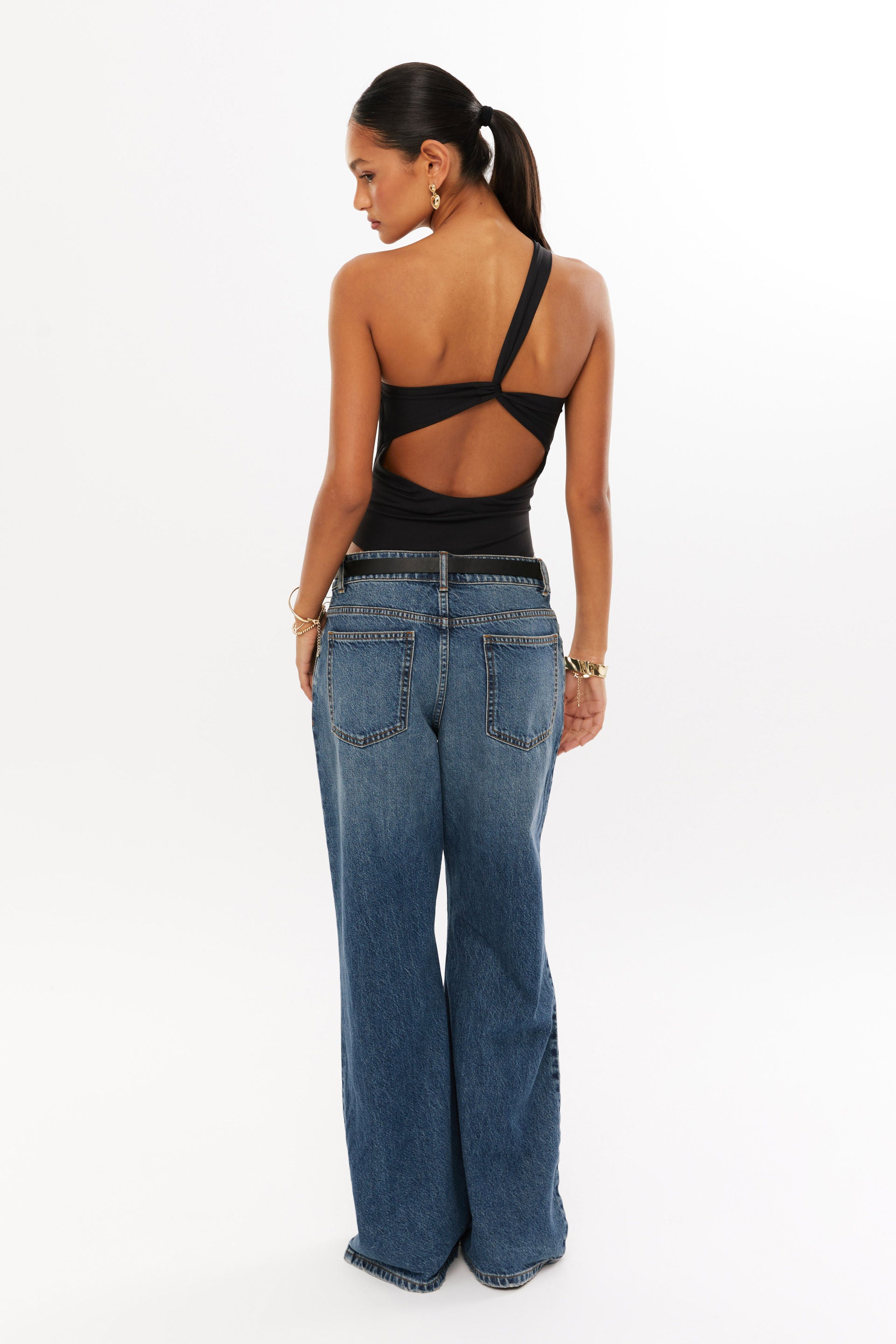 Black One-Shoulder Bodysuit