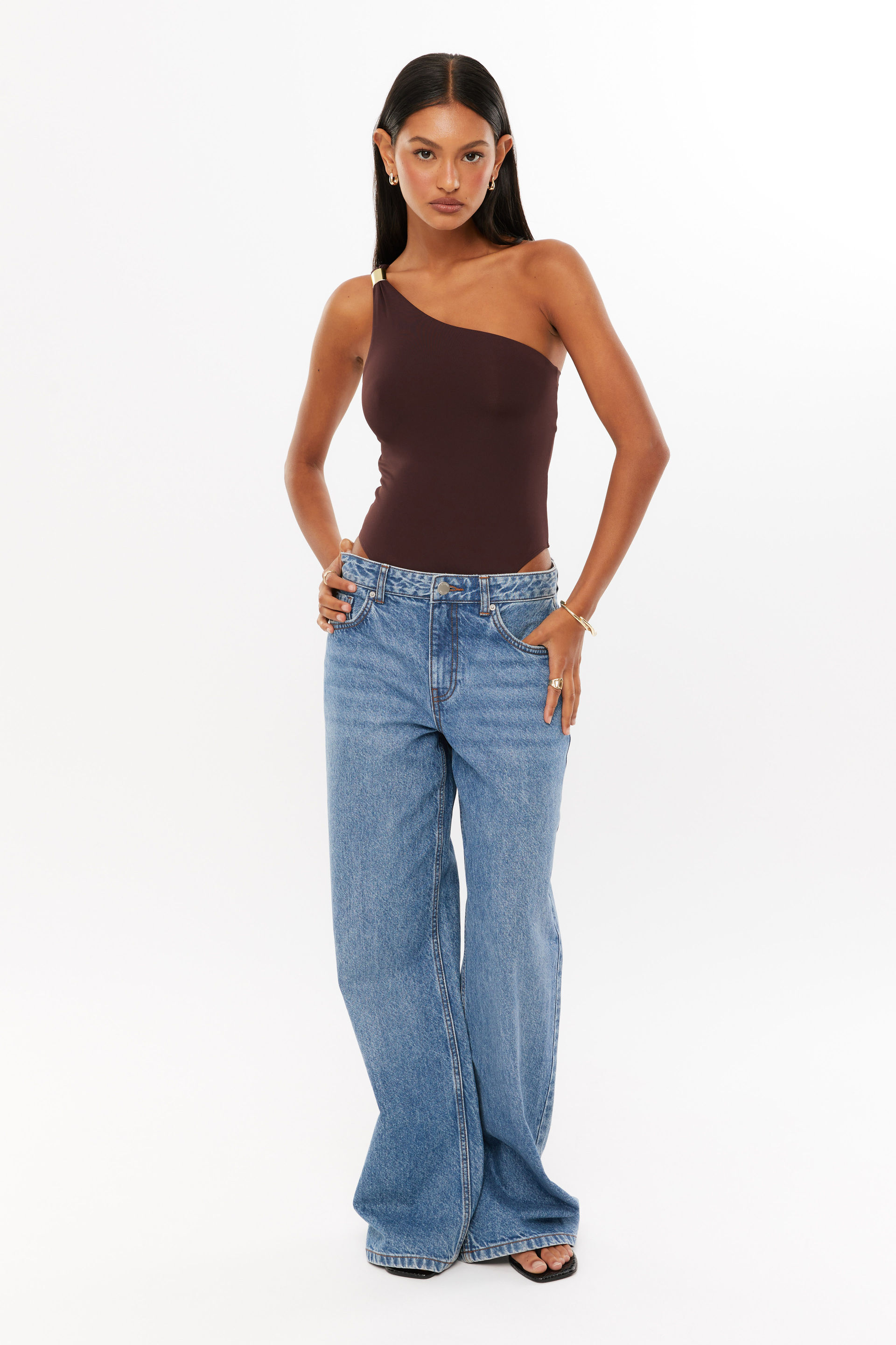 Espresso One-Shoulder Bodysuit