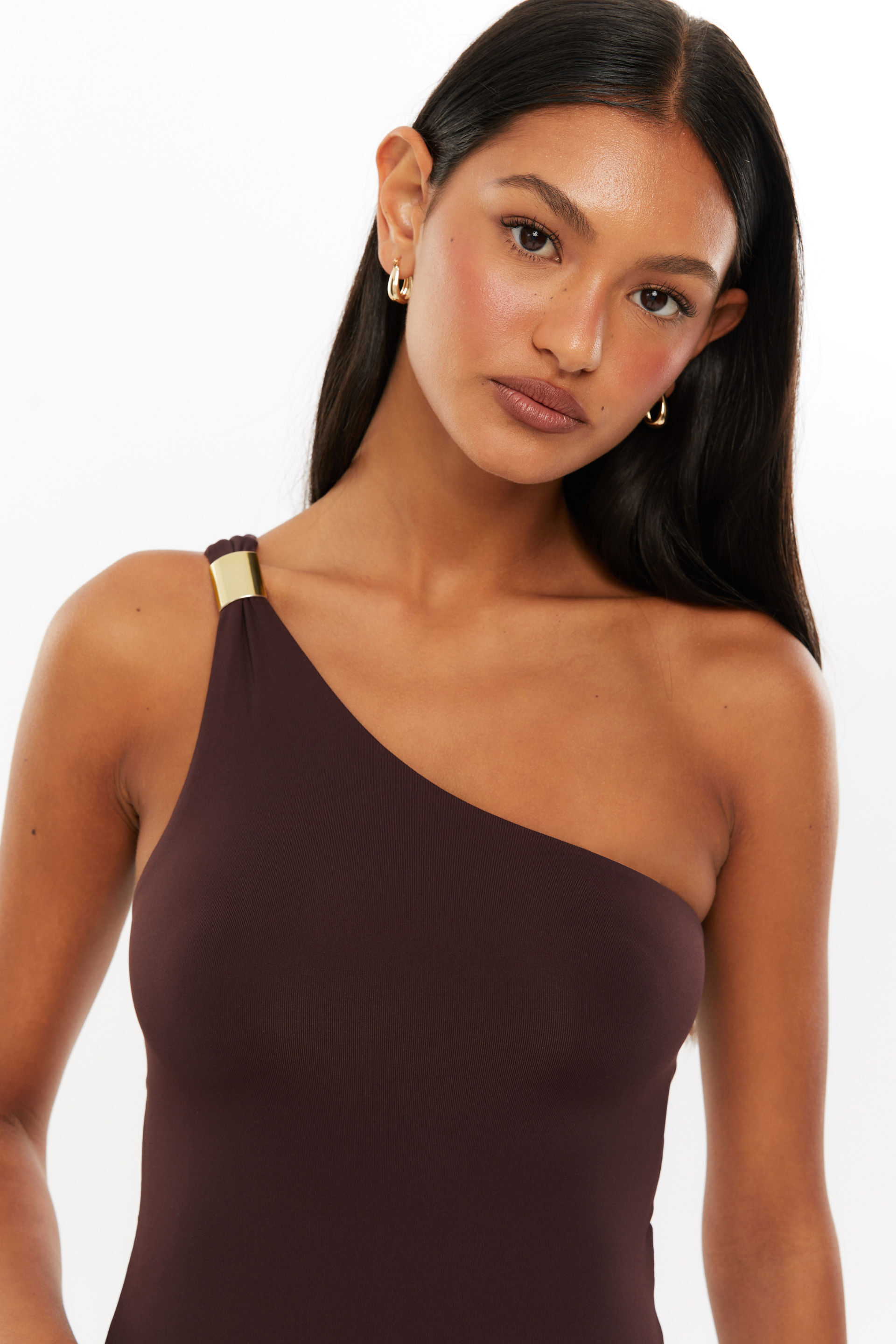 Espresso One-Shoulder Bodysuit
