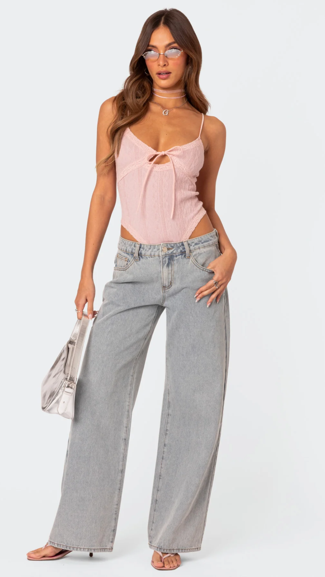 SkyBlue Ribbon Jeans